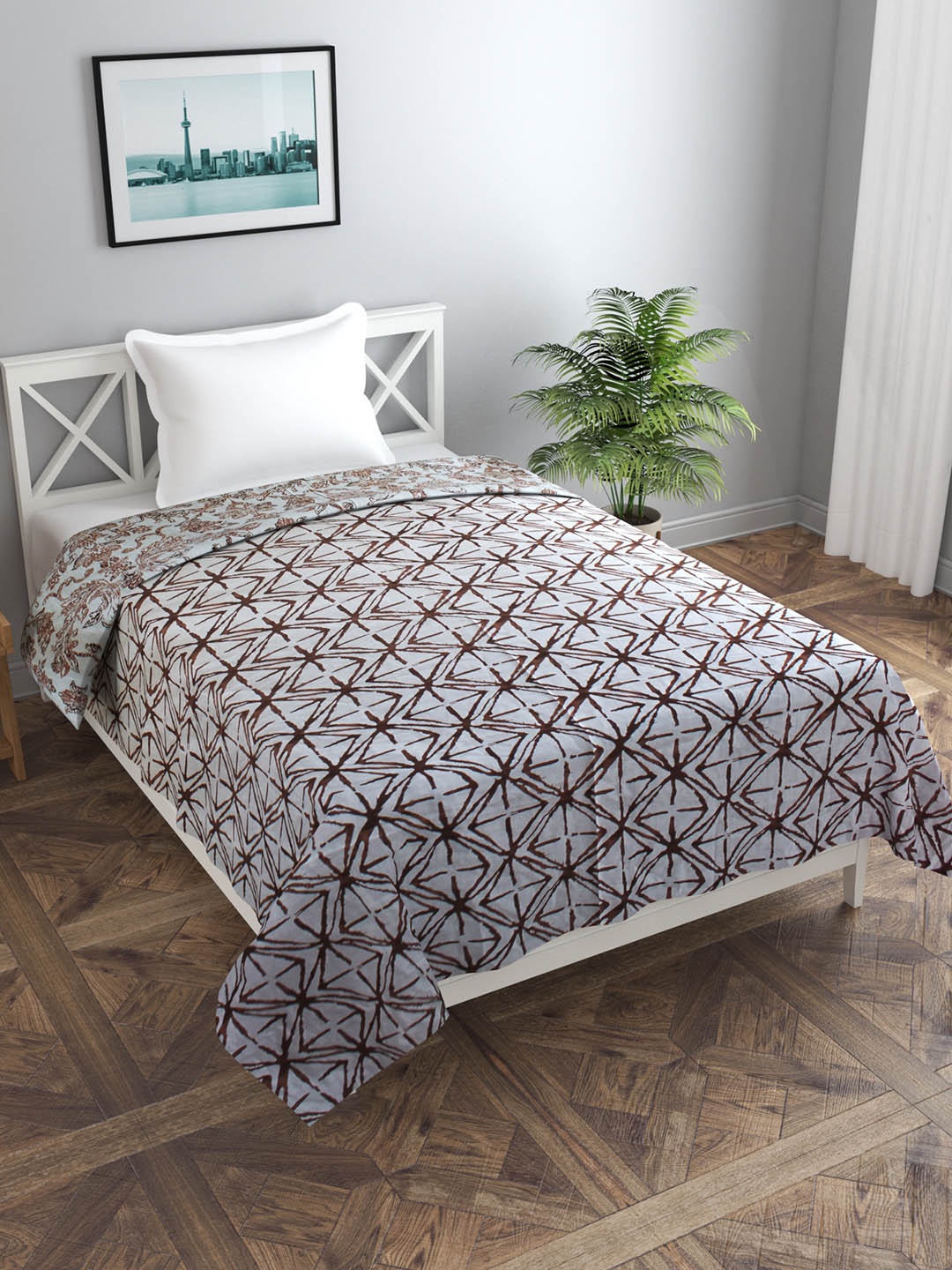Trance home Linen Ivy Brown 210 GSM Pure Cotton Reversible Single Bed Size Dohar, White
Trance home Linen Ivy Brown 210 GSM Pure Cotton Reversible Single Bed Size Dohar, White