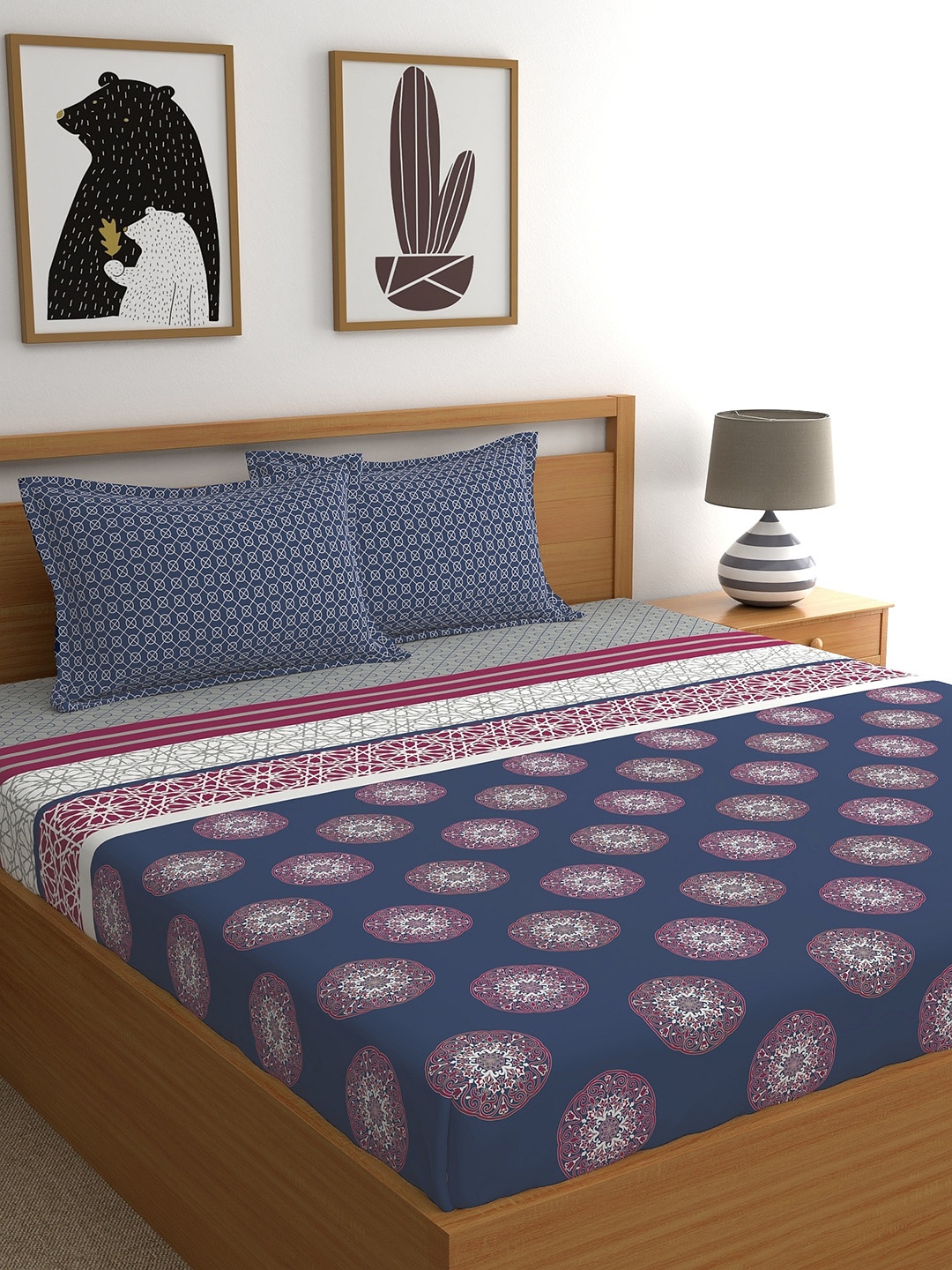 Dreamscape 140tc 100% Cotton Ethnic Blue King Fitted Bedsheet with 2 Pillow Cover
Dreamscape 140tc 100% Cotton Ethnic Blue King Fitted Bedsheet with 2 Pillow Cover
