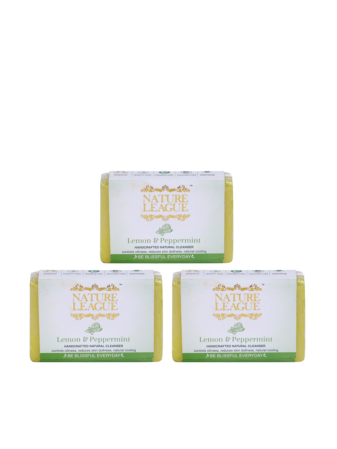 NATURE LEAGUE Set Of 3 Lemon & Peppermint Handcrafted Natural Bar Soap - 100 g Each, White
NATURE LEAGUE Set Of 3 Lemon & Peppermint Handcrafted Natural Bar Soap - 100 g Each, White