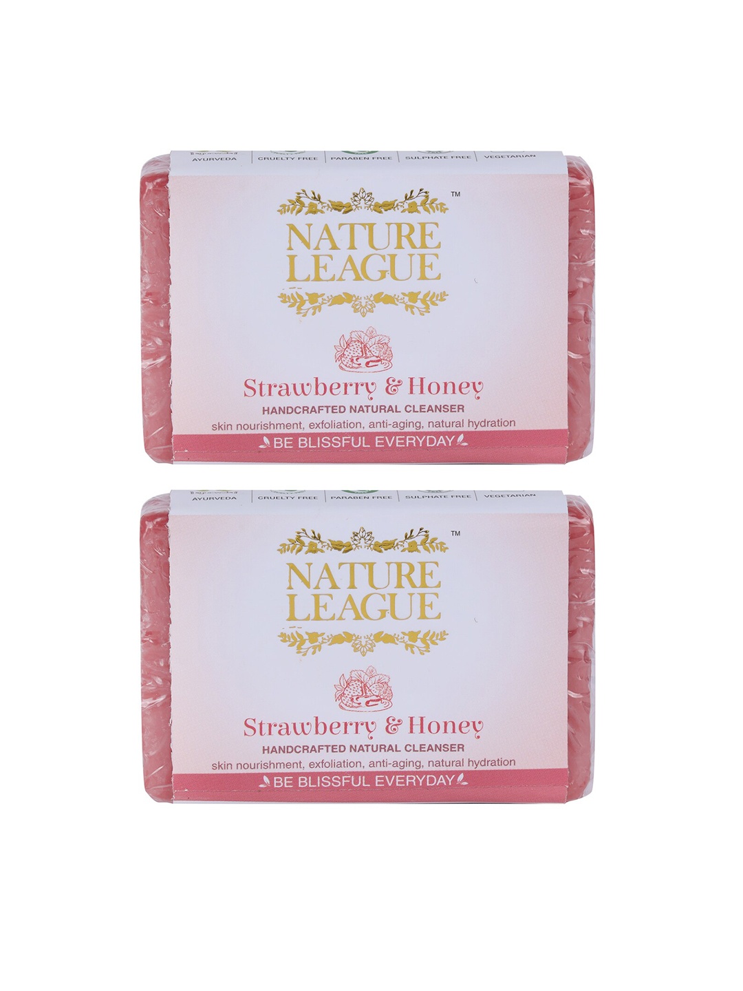 NATURE LEAGUE Set of 2 Strawberry & Honey Natural Paraben Free Handmade Soap-100g Each, Red
NATURE LEAGUE Set of 2 Strawberry & Honey Natural Paraben Free Handmade Soap-100g Each, Red