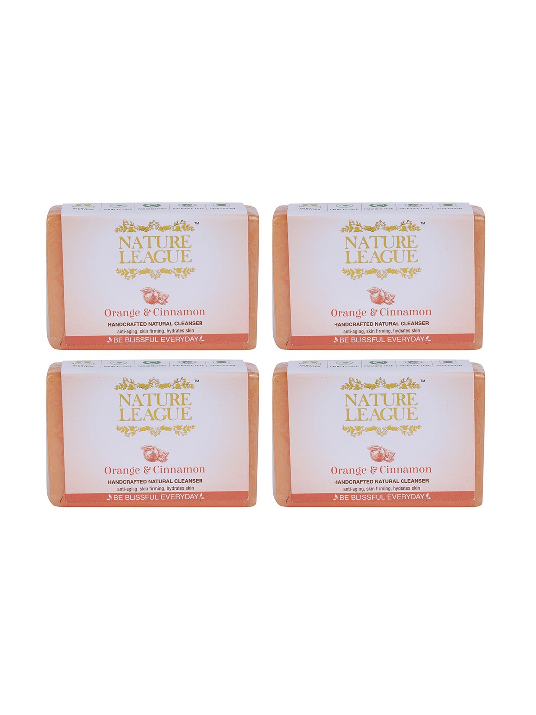 NATURE LEAGUE Set of 4 Orange & Cinnamon Natural Paraben Free Handmade Soap-100g Each
NATURE LEAGUE Set of 4 Orange & Cinnamon Natural Paraben Free Handmade Soap-100g Each