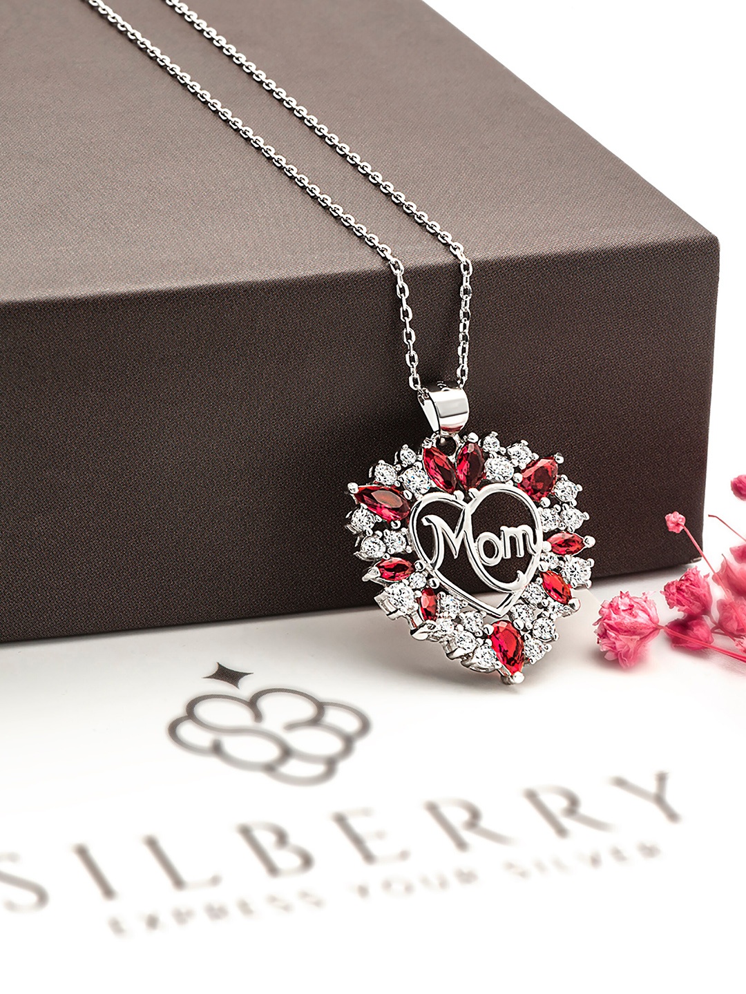 SILBERRY White 925 Sterling Silver Rhodium-Plated CZ-Studded Heart Pendant with Chain
SILBERRY White 925 Sterling Silver Rhodium-Plated CZ-Studded Heart Pendant with Chain