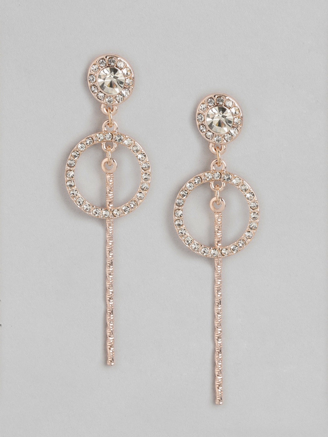Forever New Rose Gold Contemporary Drop Earrings