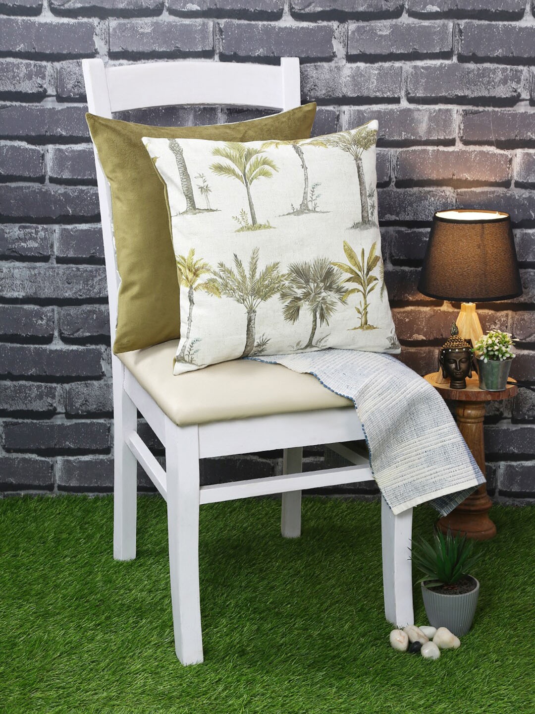 Just Home Set of 2 White & Olive green Pure Cotton Digital Printed Square Cushion Cover
Just Home Set of 2 White & Olive green Pure Cotton Digital Printed Square Cushion Cover