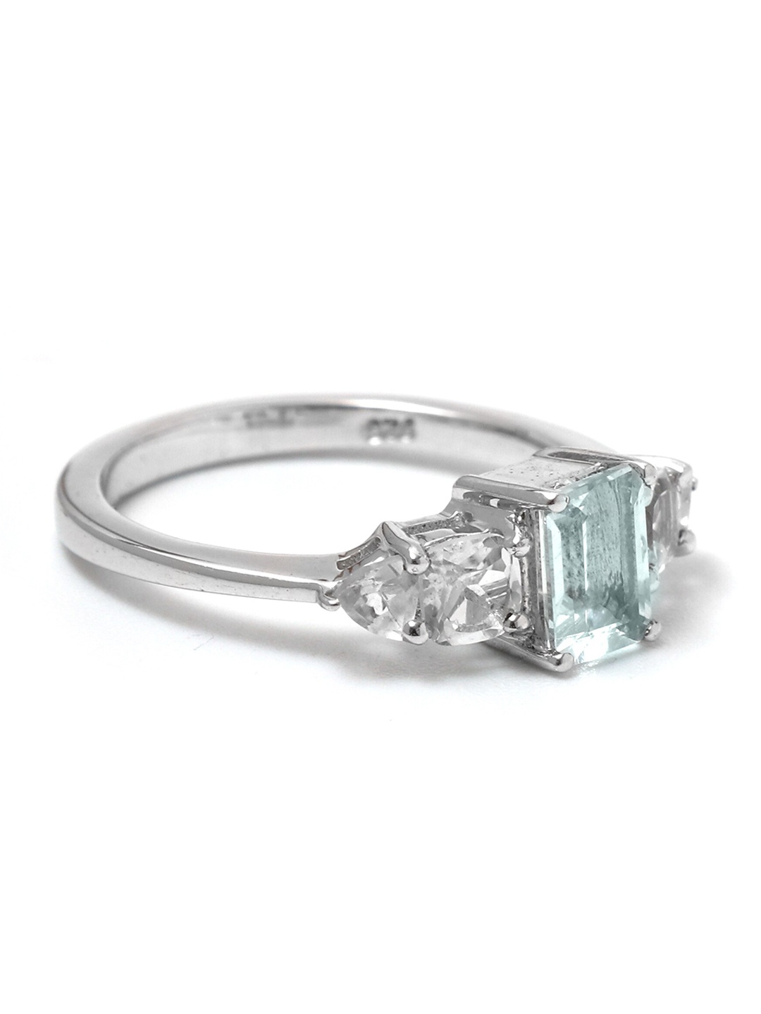 HIFLYER JEWELS Rhodium-Plated Silver-Toned White & Blue Topaz Stone Studded Finger Ring
HIFLYER JEWELS Rhodium-Plated Silver-Toned White & Blue Topaz Stone Studded Finger Ring