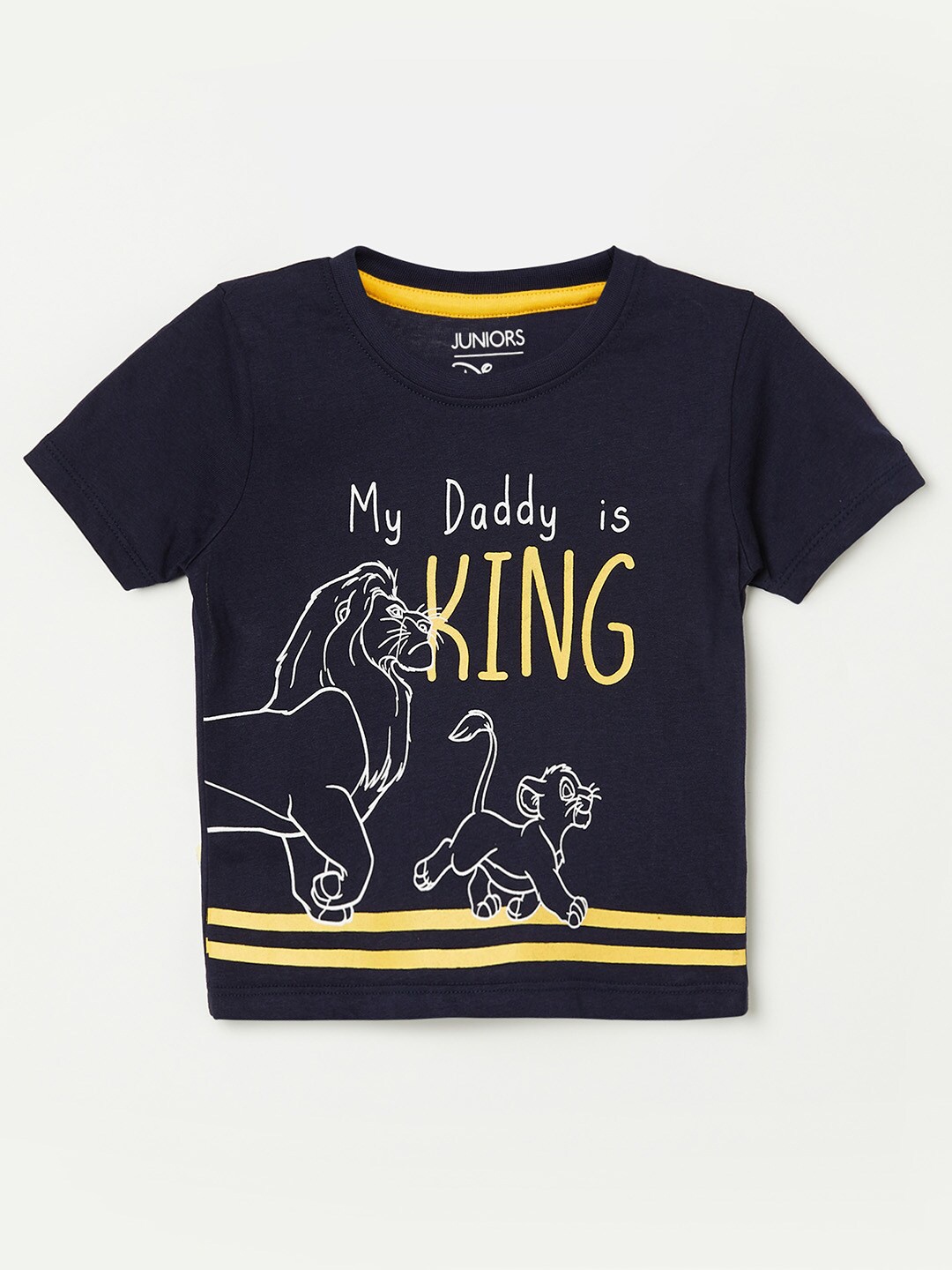 Juniors by Lifestyle Boys Navy Blue & Yellow Typography Printed Pure Cotton T-shirt
Juniors by Lifestyle Boys Navy Blue & Yellow Typography Printed Pure Cotton T-shirt