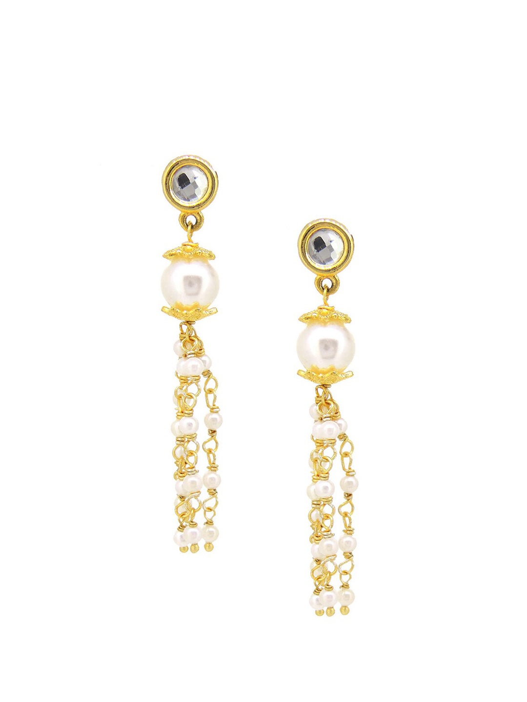 Tistabene Women White Contemporary Drop Earrings