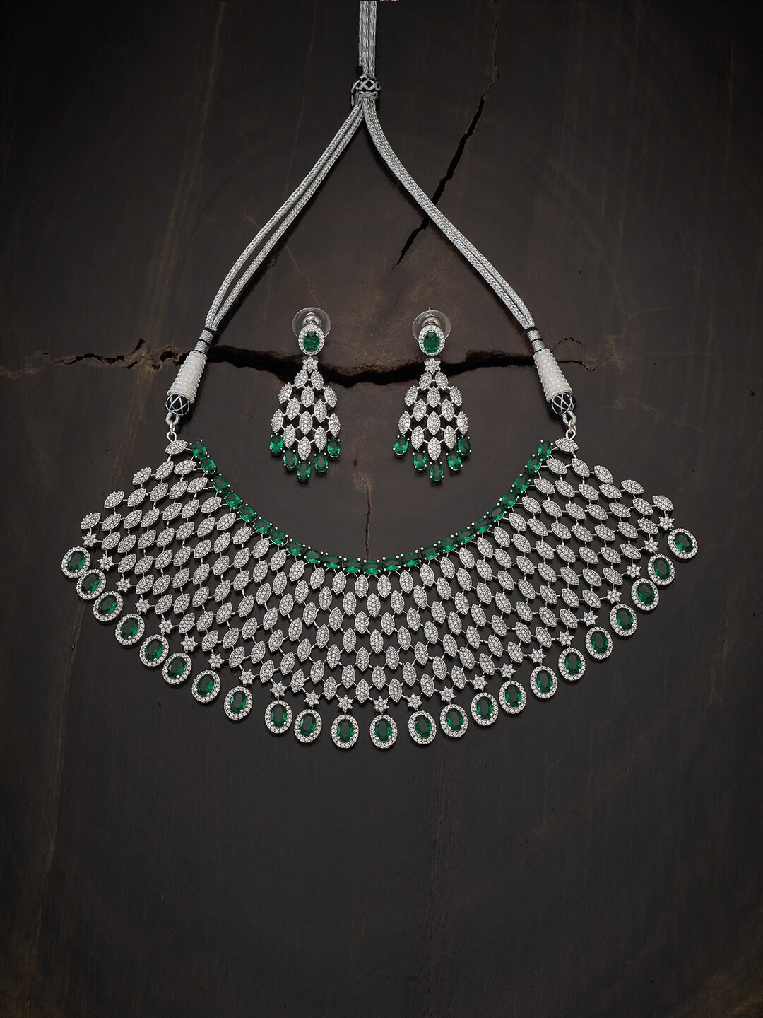 Kushal's Fashion Jewellery Women Rhodium-Plated Choker Necklace Sparkling Cubic Zirconia, Green
Kushal's Fashion Jewellery Women Rhodium-Plated Choker Necklace Sparkling Cubic Zirconia, Green