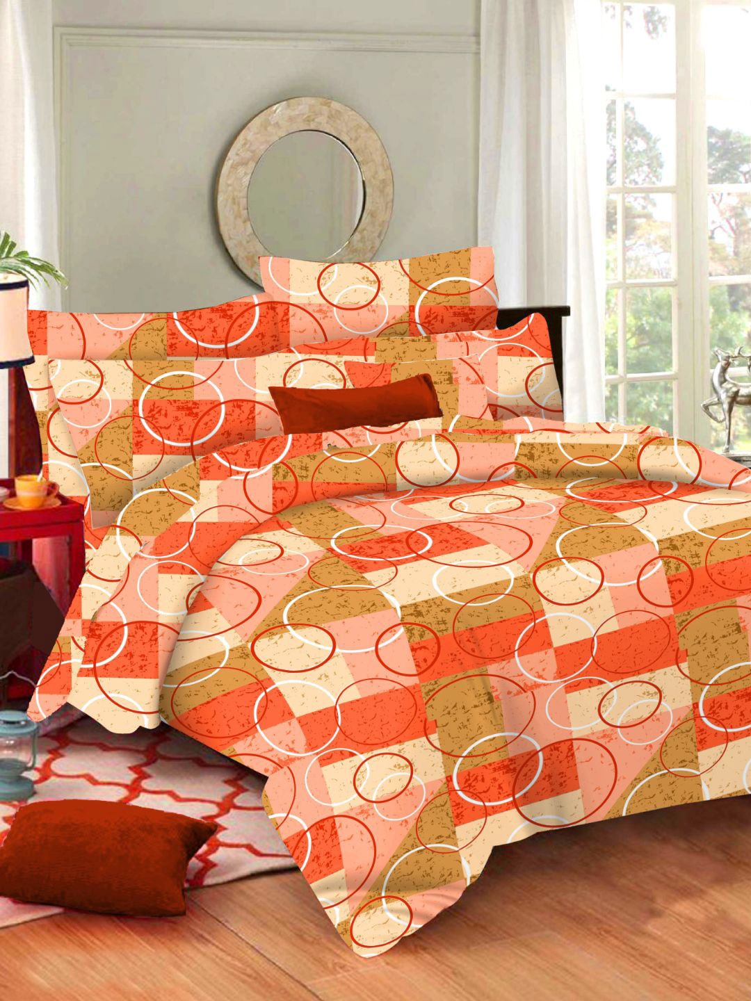 Sleeping Owls- because your sleep matters Red & Beige Geometric 144 TC Queen Bedsheet with 2 Pillow Covers
Sleeping Owls- because your sleep matters Red & Beige Geometric 144 TC Queen Bedsheet with 2 Pillow Covers