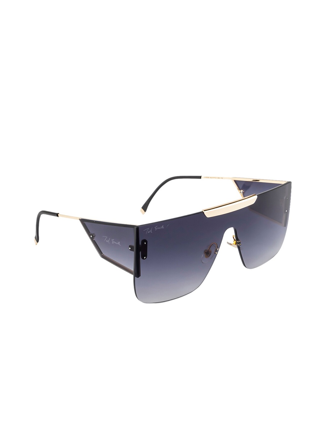 Ted Smith Unisex Grey Lens & Gold-Toned Shield Sunglasses with UV Protected Lens BISON_C3
Ted Smith Unisex Grey Lens & Gold-Toned Shield Sunglasses with UV Protected Lens BISON_C3