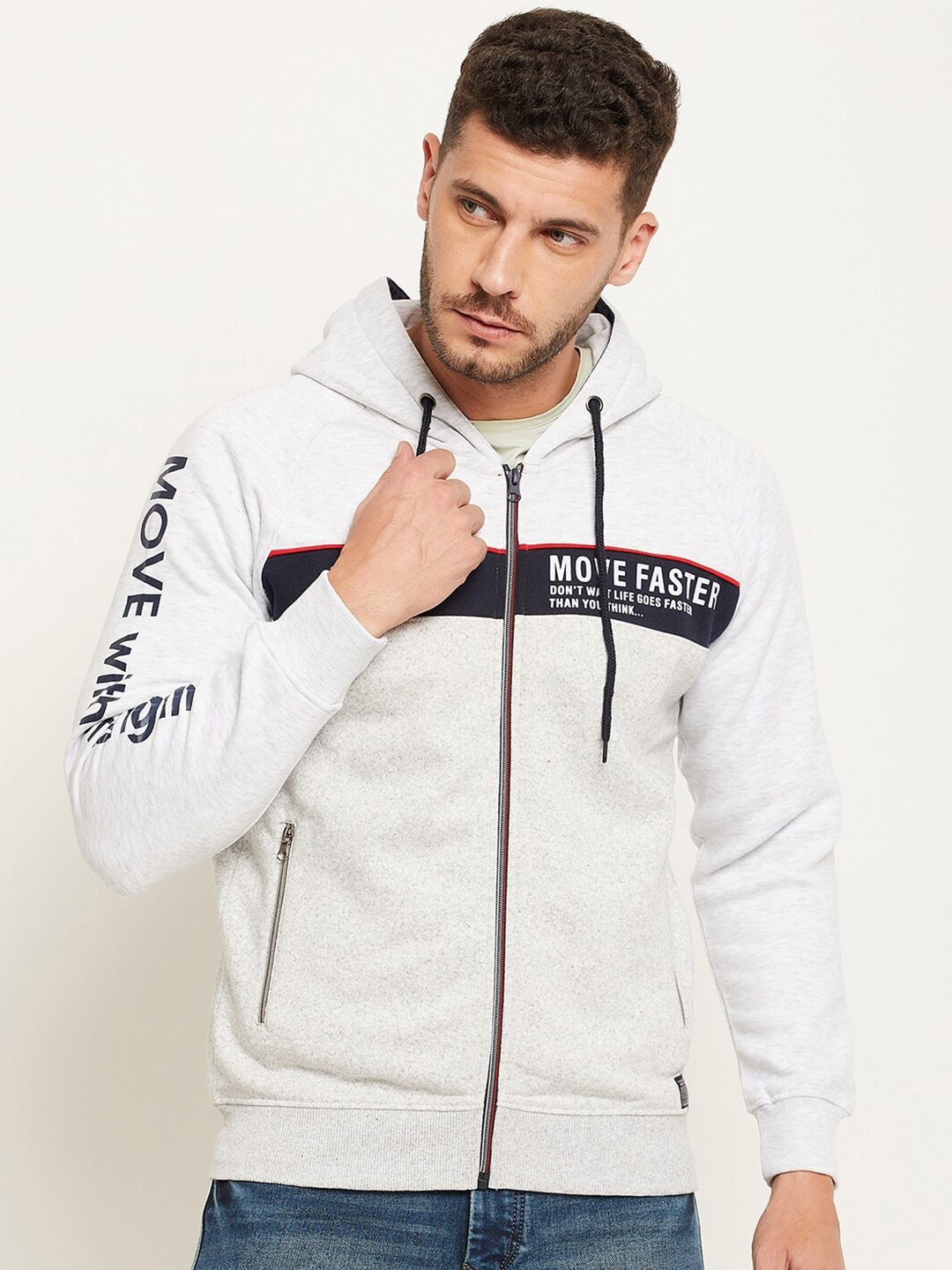 Duke Men Grey Printed Sweatshirt