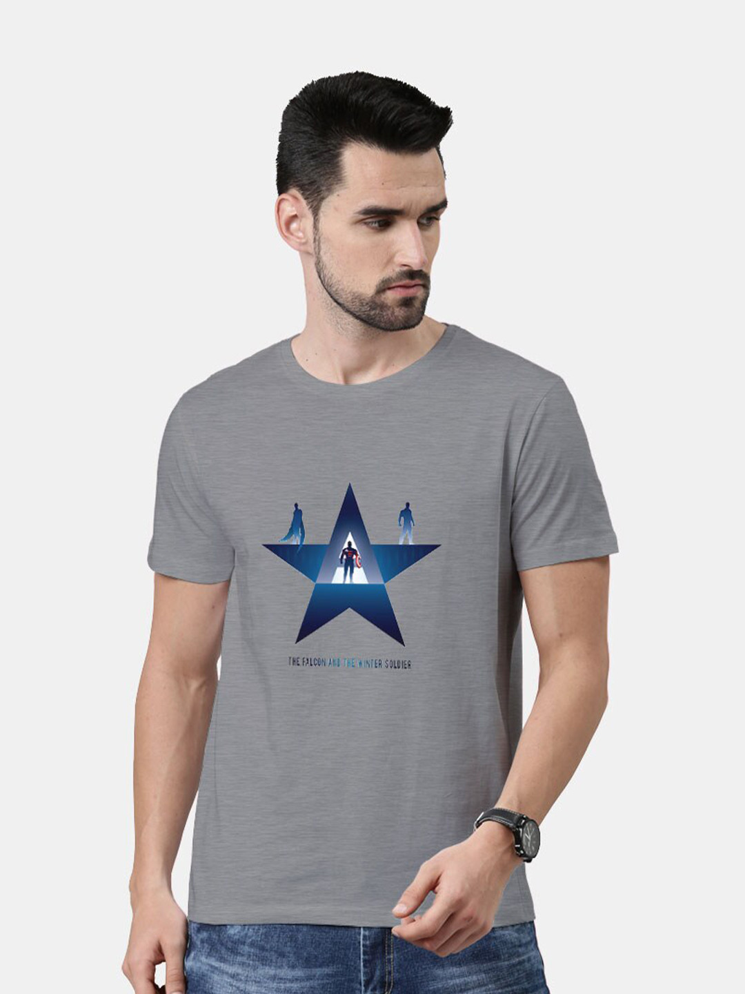 macmerise Men Grey Printed Bio Finish T-shirt 
macmerise Men Grey Printed Bio Finish T-shirt