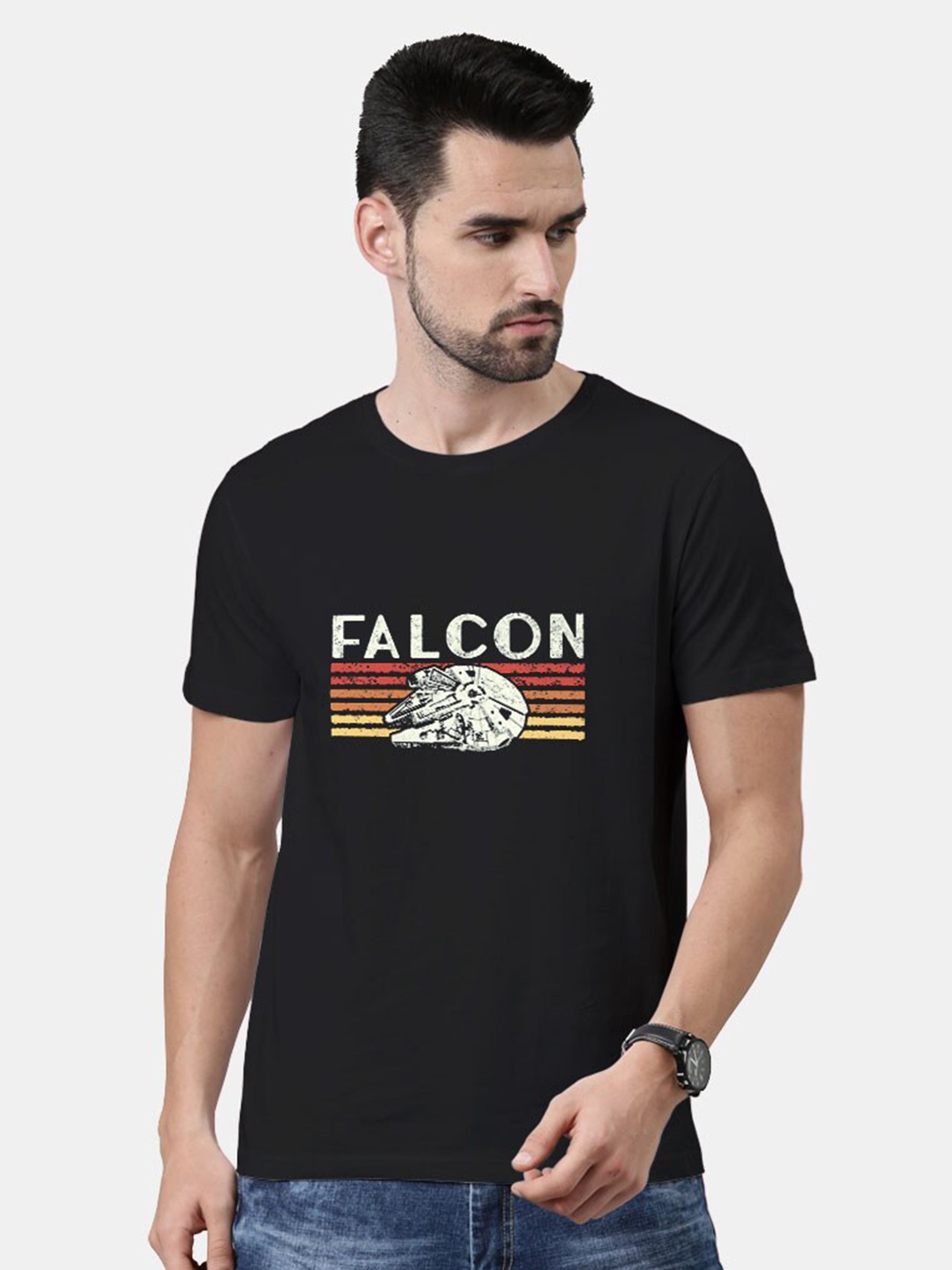 macmerise Men Black Typography Printed Cotton T-shirt