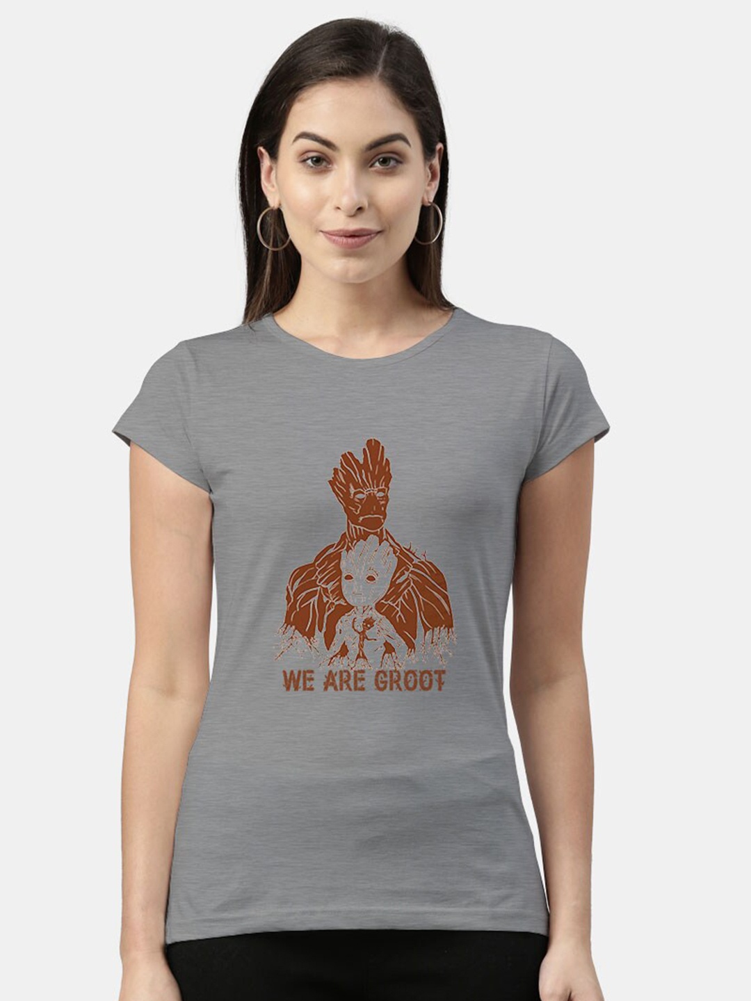 macmerise Women Grey Printed T-shirt