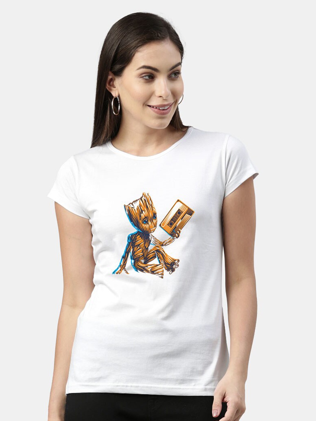 macmerise Women White Printed T-shirt