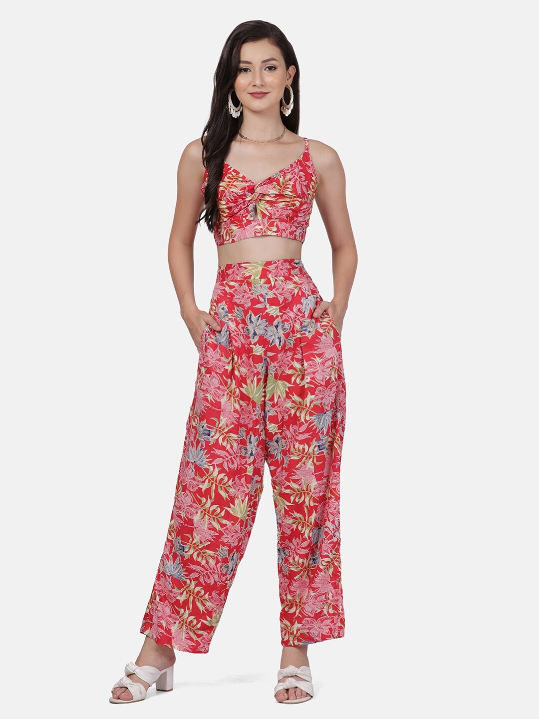 SAKIA Red Floral Maxi Dress