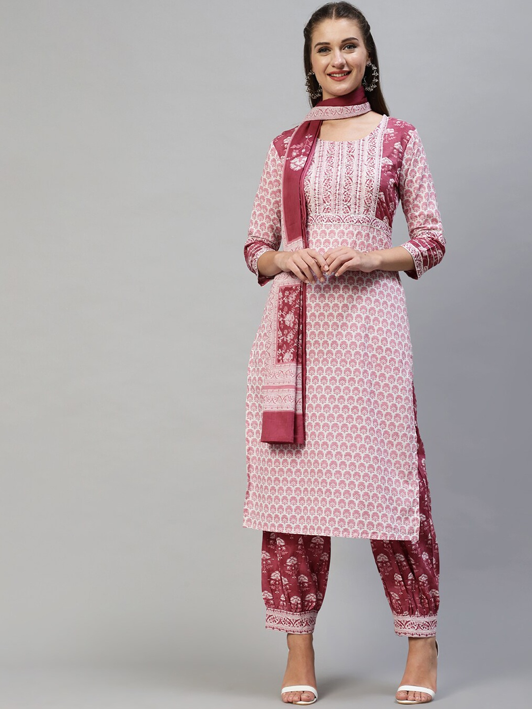 FASHOR Women Mauve Ethnic Motifs Printed Pure Cotton Kurta with Salwar & With Dupatta
FASHOR Women Mauve Ethnic Motifs Printed Pure Cotton Kurta with Salwar & With Dupatta