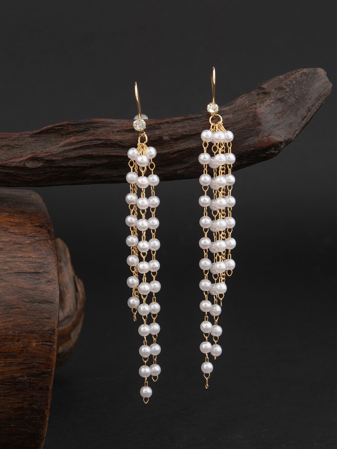 E2O White Contemporary Drop Earrings
