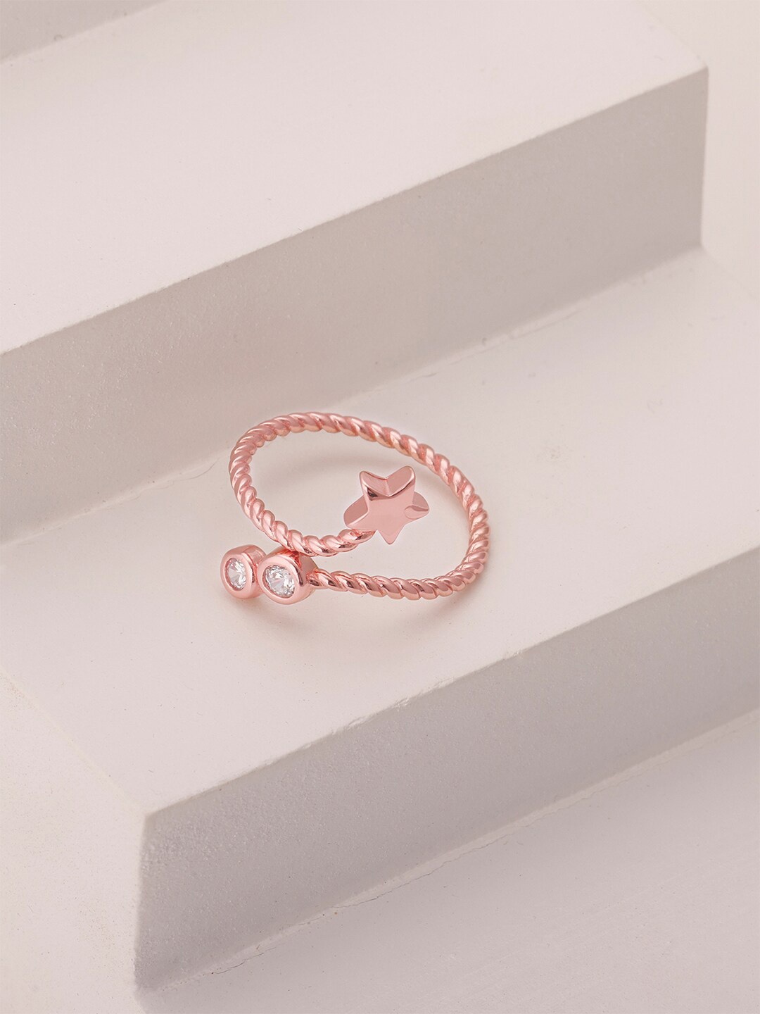 GIVA Women 925 Sterling Silver Rose Gold-Plated White CZ-Studded Adjustable Finger Ring
GIVA Women 925 Sterling Silver Rose Gold-Plated White CZ-Studded Adjustable Finger Ring