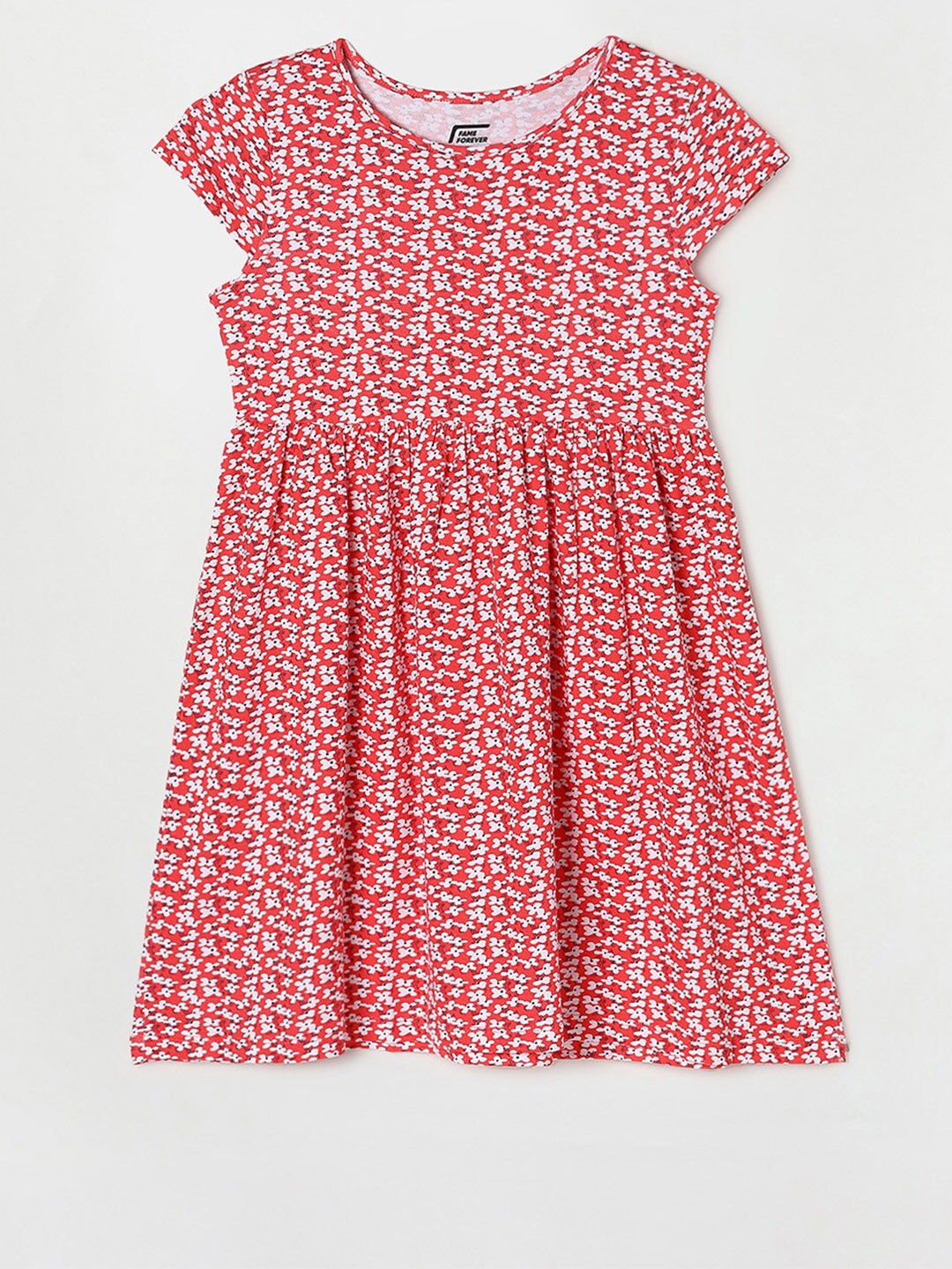 Fame Forever by Lifestyle Red Floral Cotton Dress