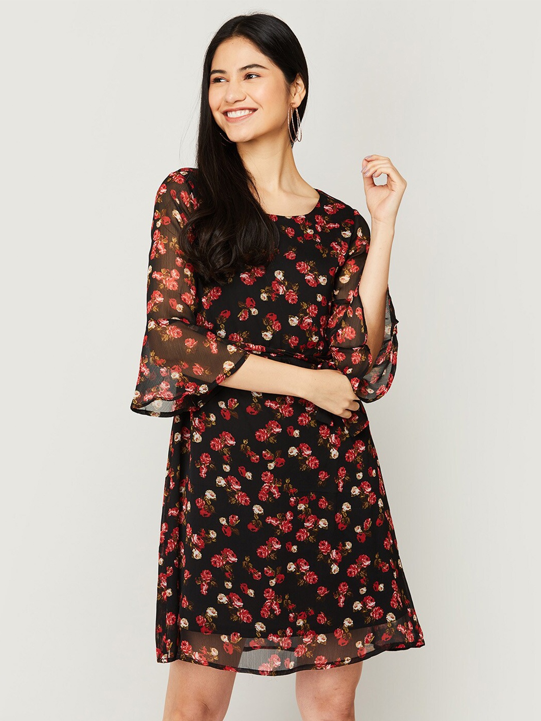 Fame Forever by Lifestyle Black Floral Dress