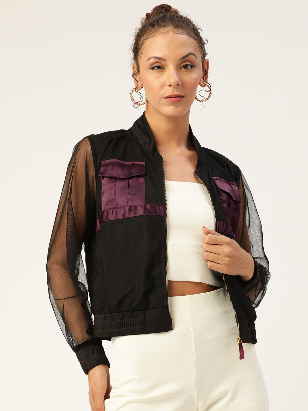 Antheaa Women Black Solid Bomber Jacket
Antheaa Women Black Solid Bomber Jacket