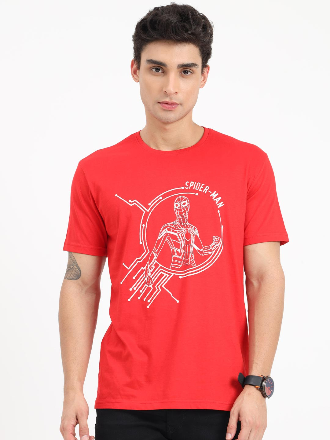 COOFT Men Red Spider-Man Printed Pure Cotton T-shirt
COOFT Men Red Spider-Man Printed Pure Cotton T-shirt