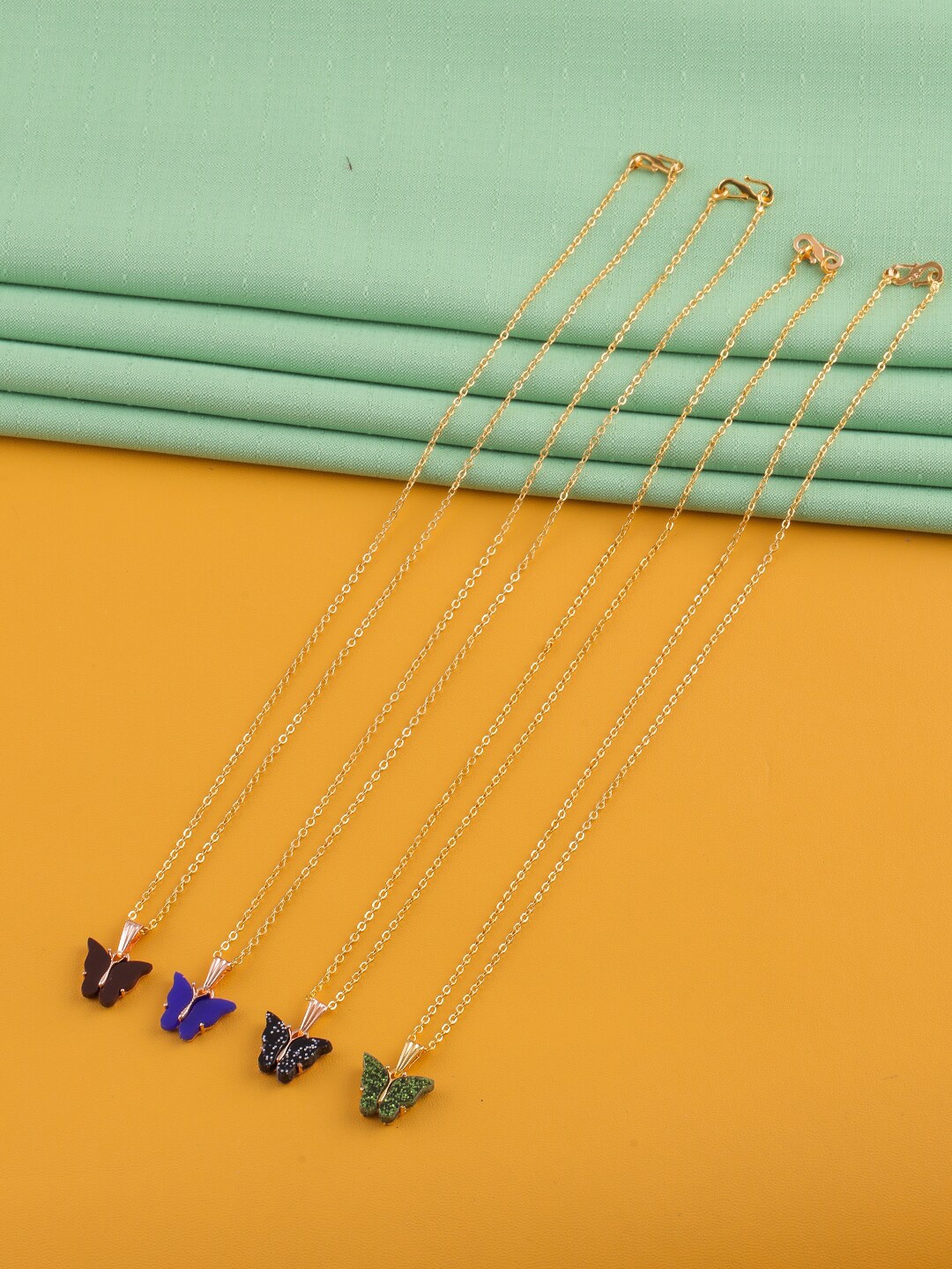 Brandsoon Jewellery Women & Girls Gold Plated Pack of 4 Butterfly Shape Necklace & Chain, Multi
Brandsoon Jewellery Women & Girls Gold Plated Pack of 4 Butterfly Shape Necklace & Chain, Multi