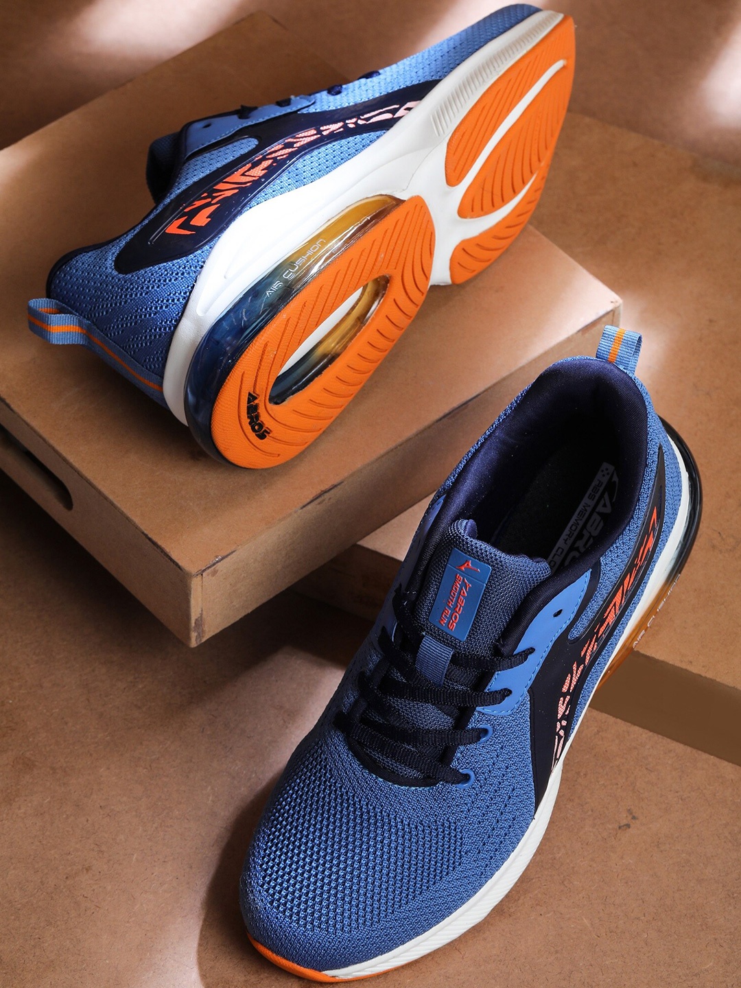 ABROS Men Orange Mesh Walking Shoes