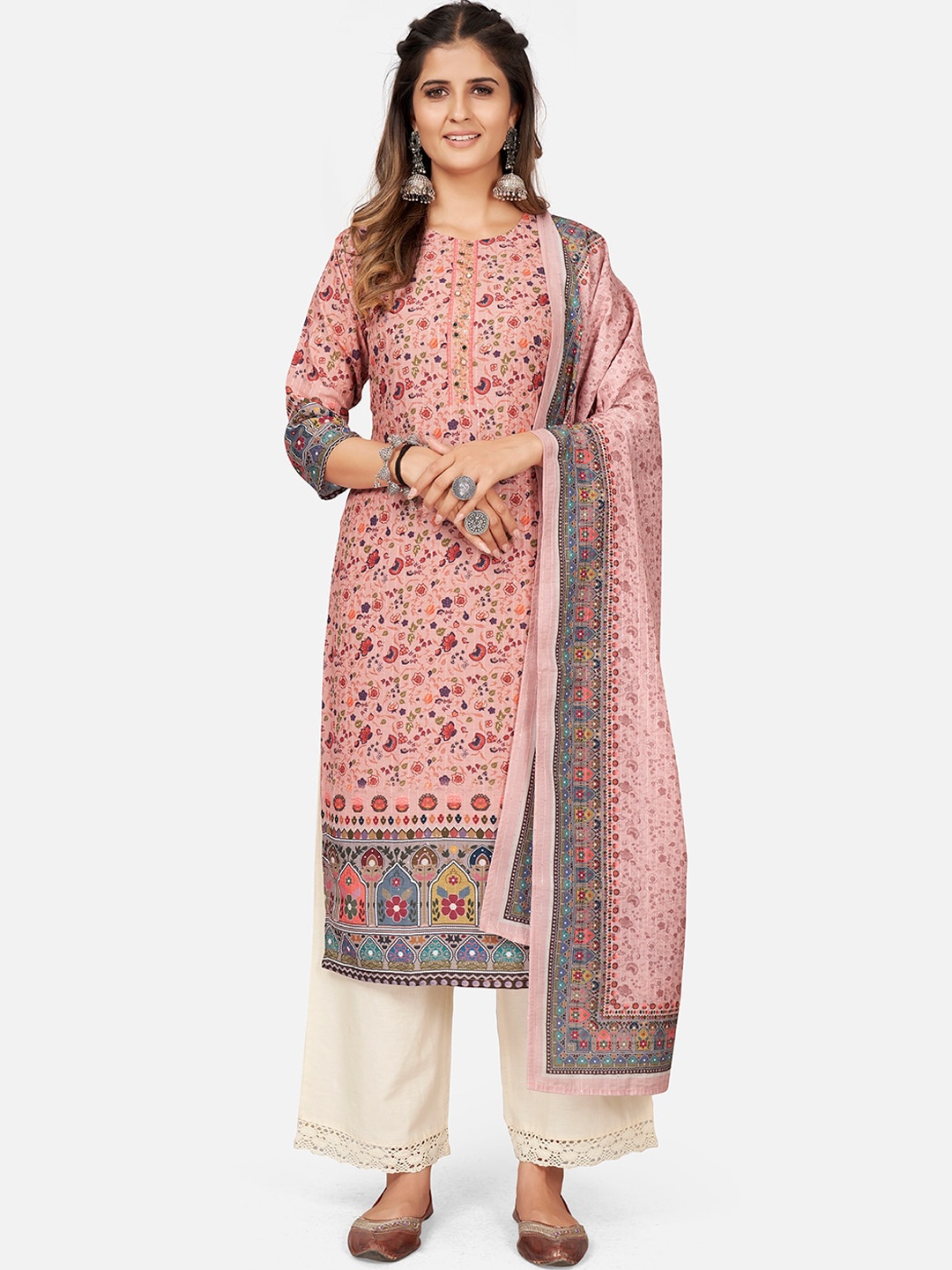 Vbuyz Women Pink Ethnic Motifs Printed Flared Sleeves Thread Work Chanderi Silk Kurta
Vbuyz Women Pink Ethnic Motifs Printed Flared Sleeves Thread Work Chanderi Silk Kurta