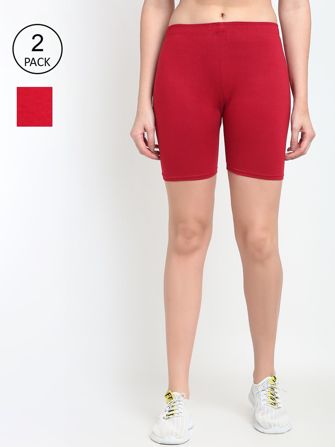 GRACIT Women Pack of 2 Red and Maroon Four way super combed lycra Cycling Sports Shorts
GRACIT Women Pack of 2 Red and Maroon Four way super combed lycra Cycling Sports Shorts
