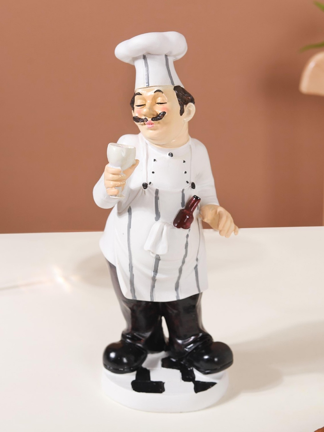 Nestasia White & Black Cocktail Chef Decor Showpiece