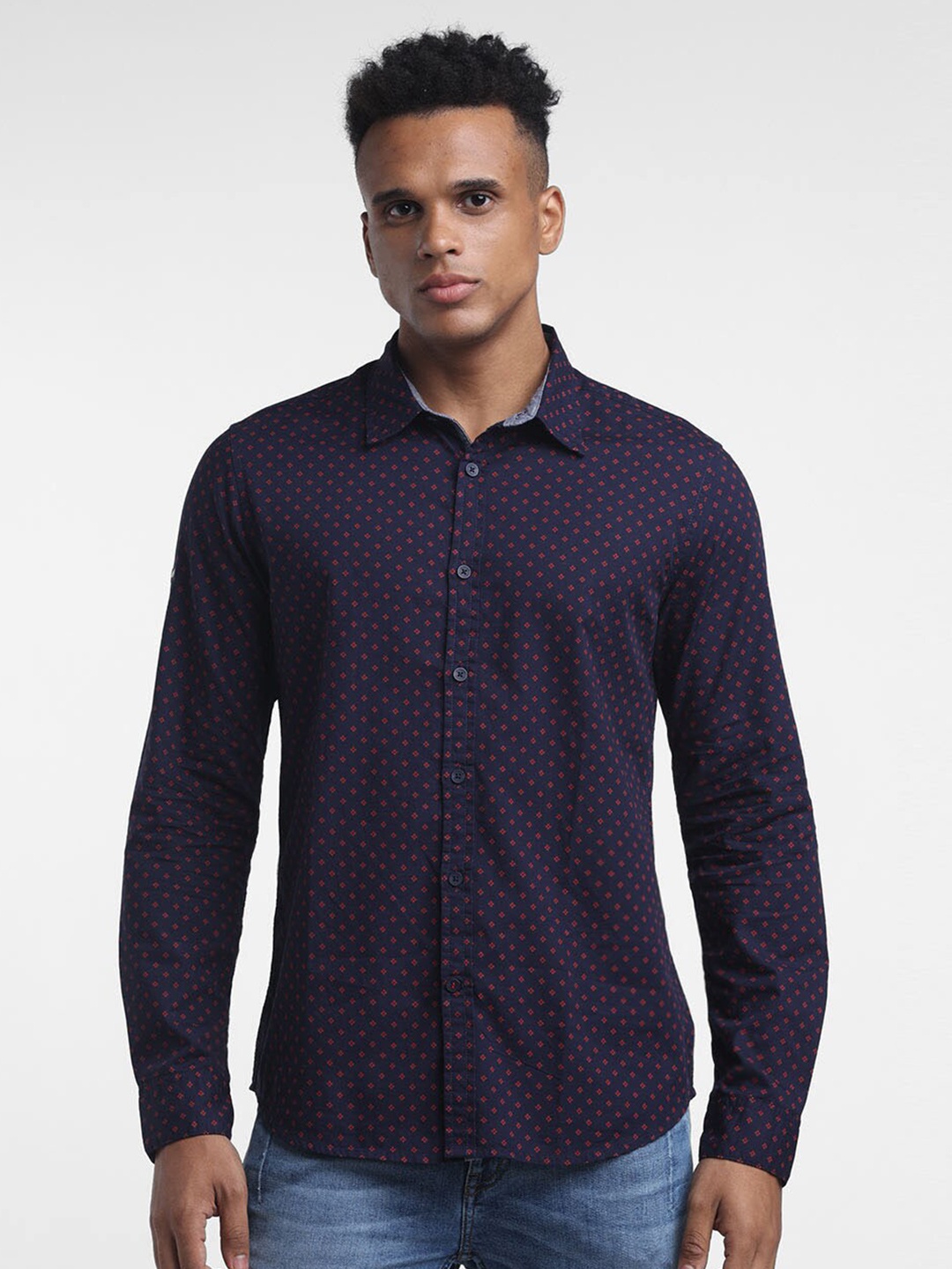 STARTER Men Blue Slim Fit Printed Casual Shirt