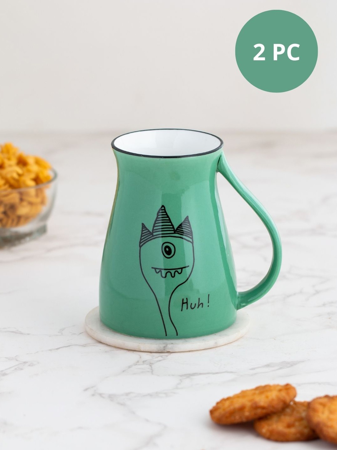 JCPL Fine Ceramic Green & Black 2 Pieces Printed Glossy Mugs 350 MlPiece of 2 Ceramic Mug
JCPL Fine Ceramic Green & Black 2 Pieces Printed Glossy Mugs 350 MlPiece of 2 Ceramic Mug