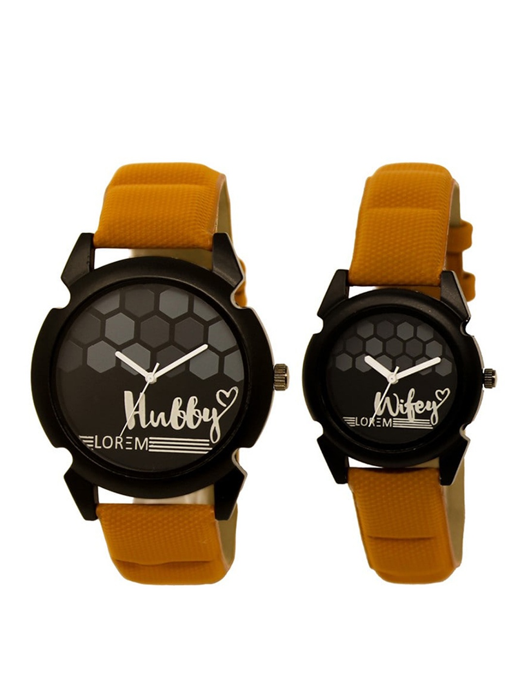 LOREM Unisex Set Of 2 Black Dial & Orange Straps Hubby & Wifey Analogue Couple Watches
LOREM Unisex Set Of 2 Black Dial & Orange Straps Hubby & Wifey Analogue Couple Watches