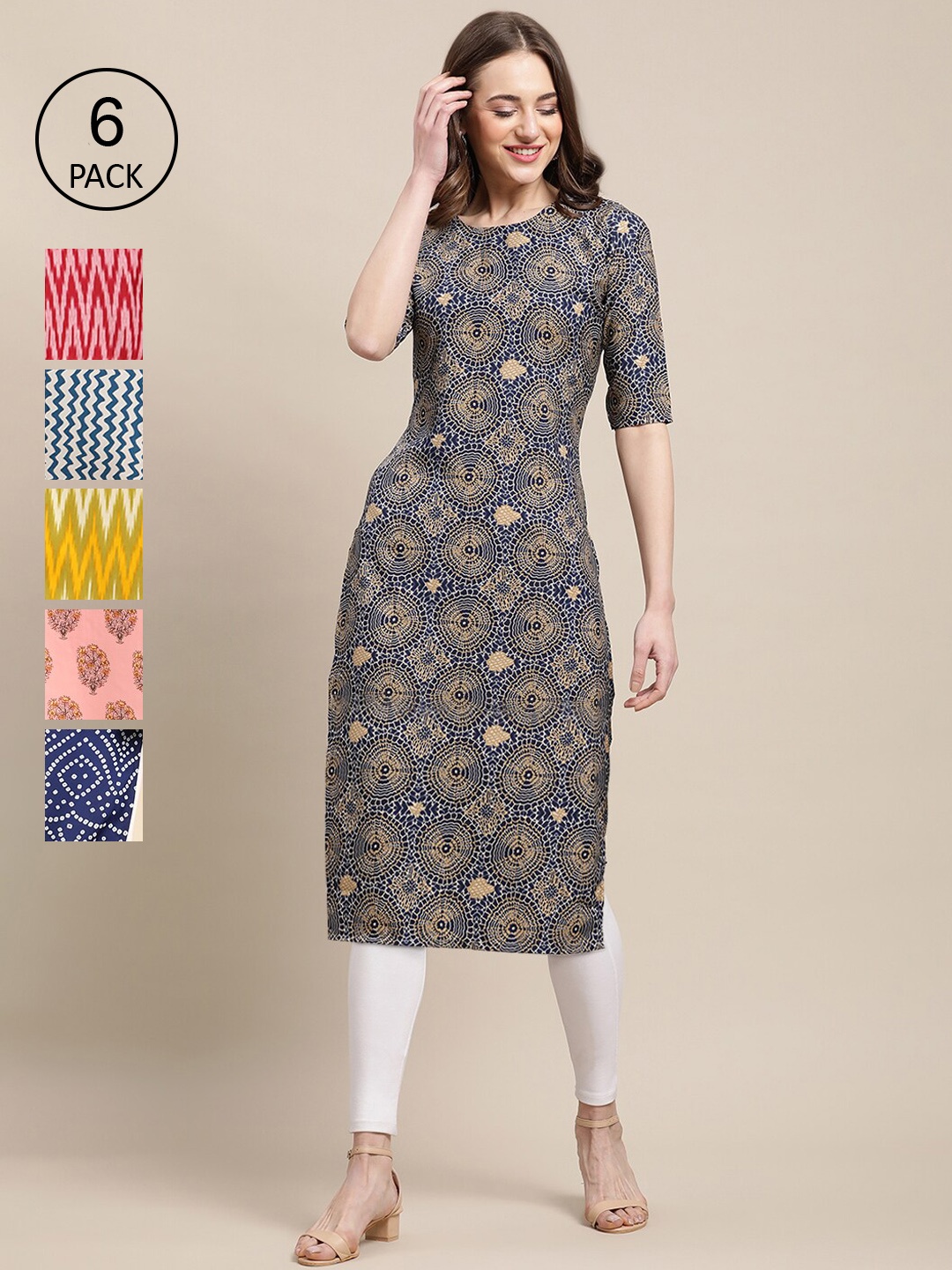 7Threads Pack Of 6 Women Ethnic Motifs Printed Summer Sheers Crepe Kurta, Yellow
7Threads Pack Of 6 Women Ethnic Motifs Printed Summer Sheers Crepe Kurta, Yellow