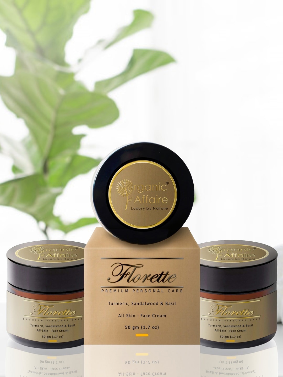 Organic Affaire Set Of 3 Florette Face Cream with Turmeric Sandalwood & Basil - 50g Each, Brown
Organic Affaire Set Of 3 Florette Face Cream with Turmeric Sandalwood & Basil - 50g Each, Brown