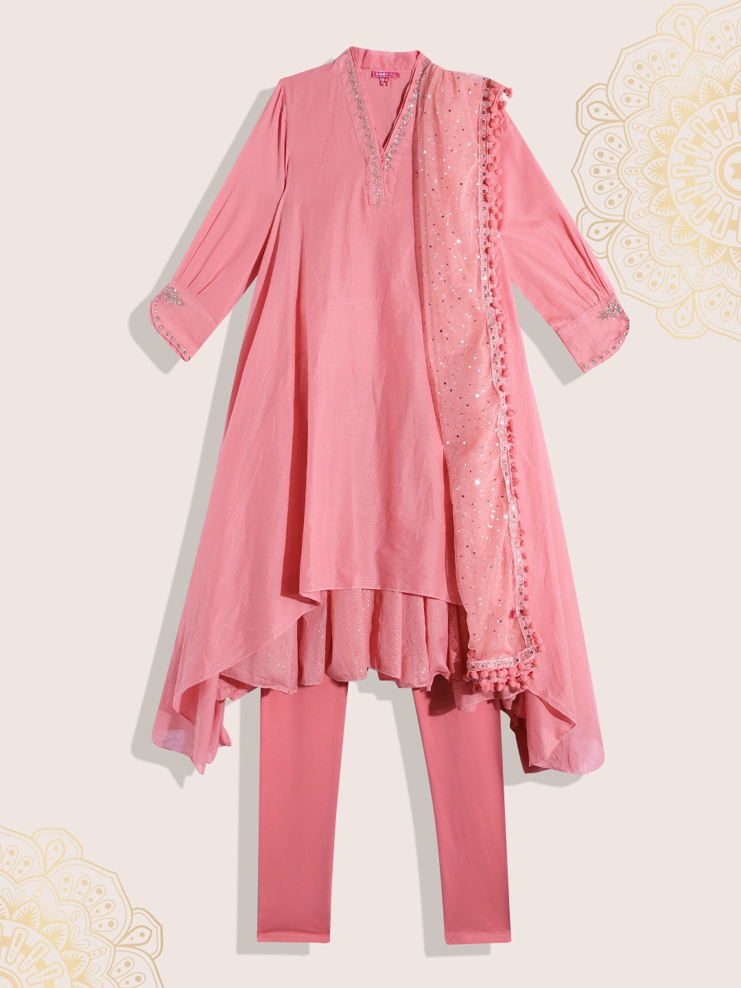 Biba Girls Yoke Design Layered Beads and Stones Detail Pure Cotton Kurta Set With Dupatta, Pink
Biba Girls Yoke Design Layered Beads and Stones Detail Pure Cotton Kurta Set With Dupatta, Pink