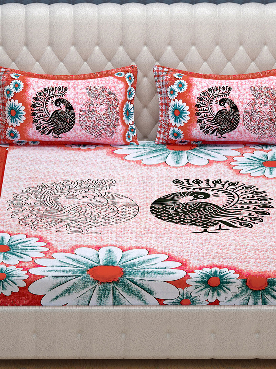 Urban Magic Pink & Off White Floral 104 TC Queen Bedsheet with 2 Pillow Covers
Urban Magic Pink & Off White Floral 104 TC Queen Bedsheet with 2 Pillow Covers