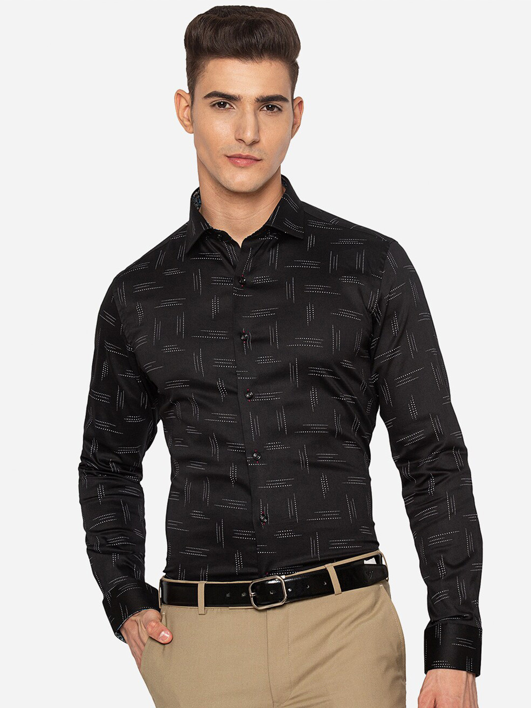 JB STUDIO Men Black Slim Fit Printed Formal Shirt
JB STUDIO Men Black Slim Fit Printed Formal Shirt