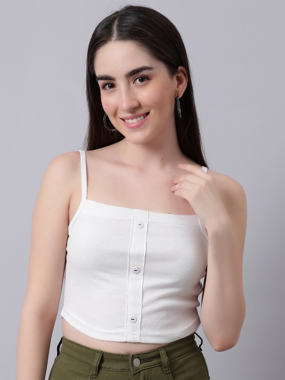 River Of Design Jeans Women White Crop Top