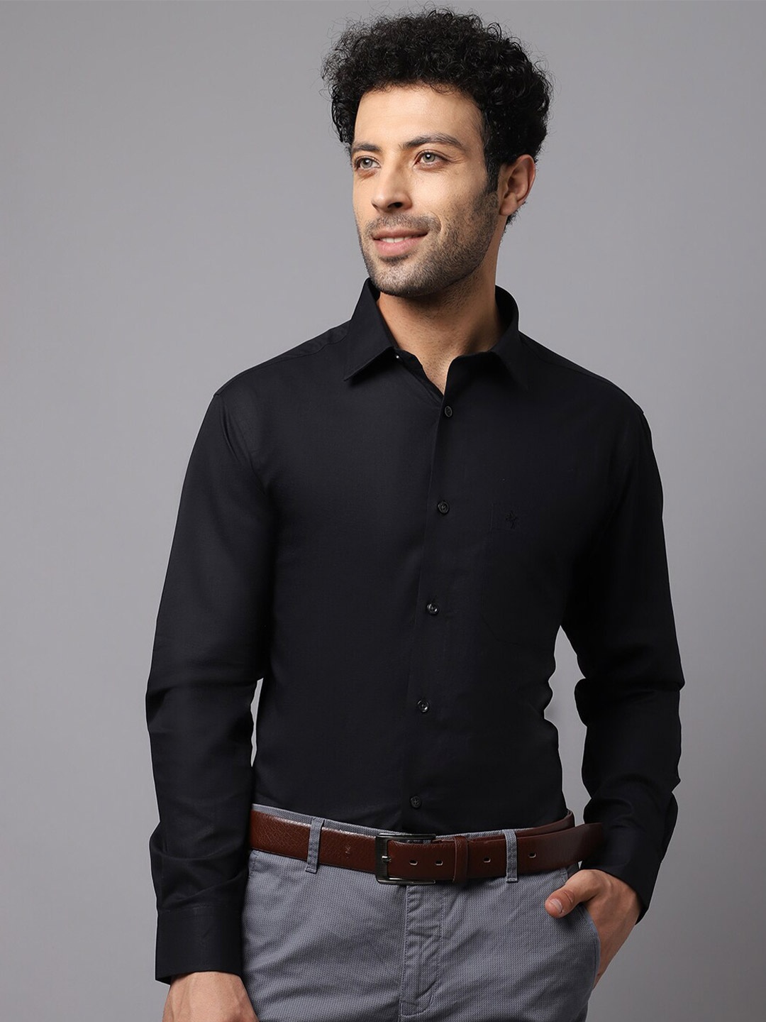 Cantabil Men Black Formal Shirt