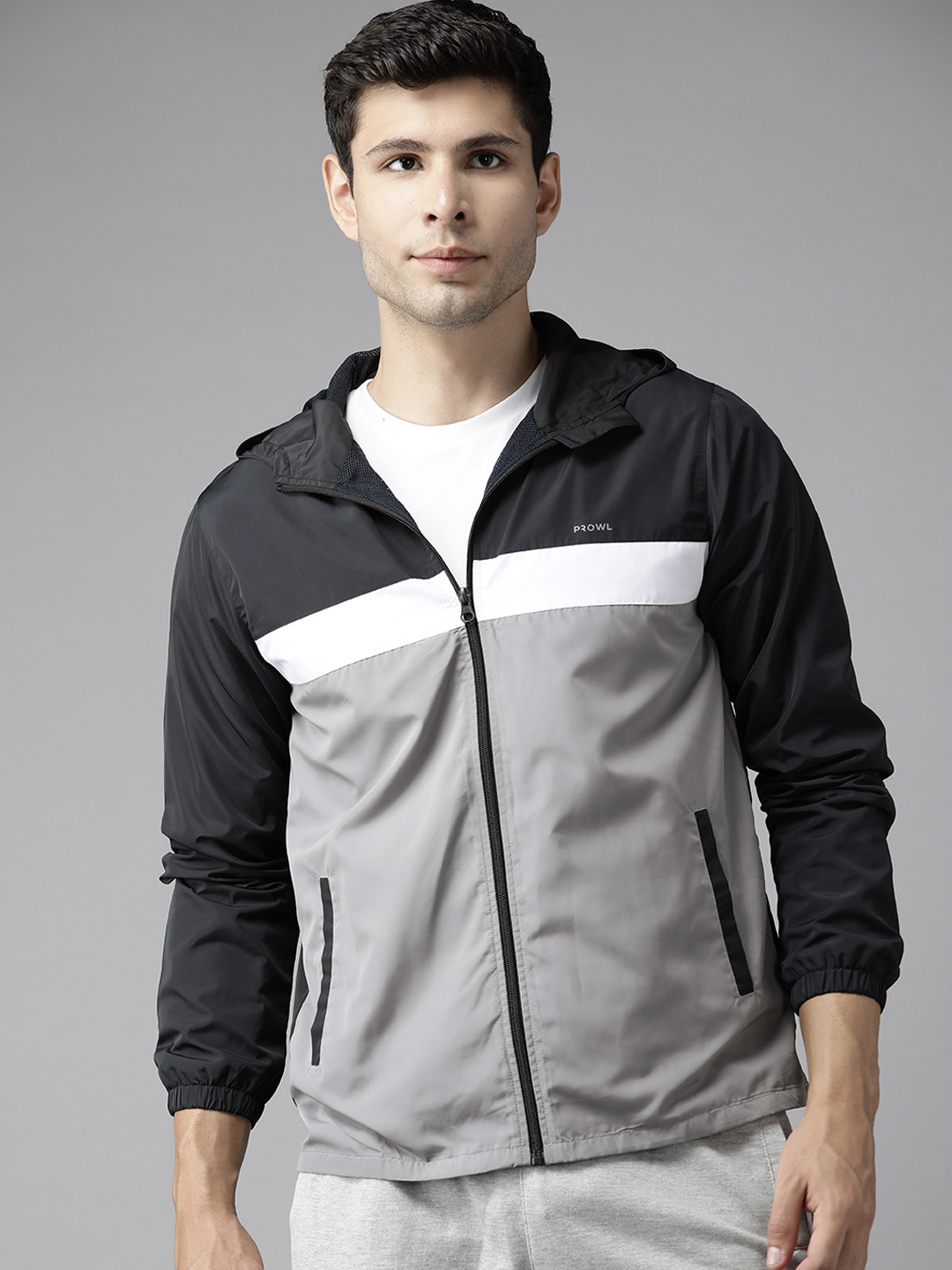 PROWL by Tiger Shroff Men Navy Blue Grey & Grey Colourblocked Speed-Dry Technology Sporty Jacket
PROWL by Tiger Shroff Men Navy Blue Grey & Grey Colourblocked Speed-Dry Technology Sporty Jacket