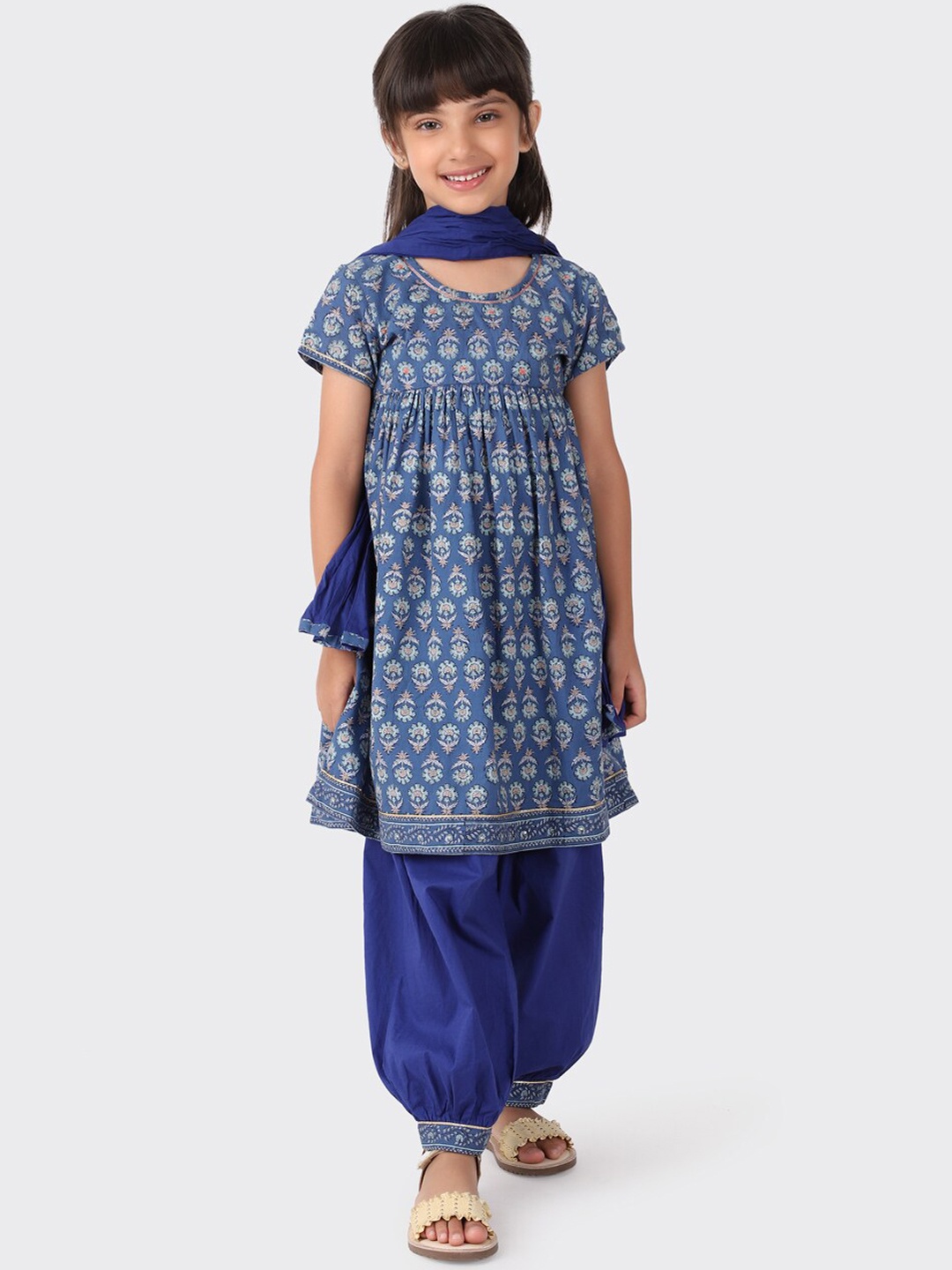 Fabindia Girls Blue Ethnic Motifs Printed Pure Cotton Kurta with Palazzos & With Dupatta
Fabindia Girls Blue Ethnic Motifs Printed Pure Cotton Kurta with Palazzos & With Dupatta
