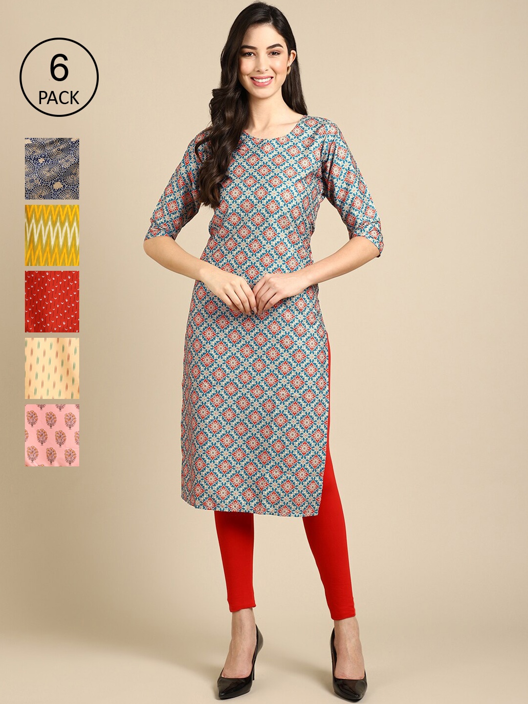 Ethnic basket Women Multicoloured Striped Keyhole Neck Summer Sheers Crepe Kurta, Multi
Ethnic basket Women Multicoloured Striped Keyhole Neck Summer Sheers Crepe Kurta, Multi