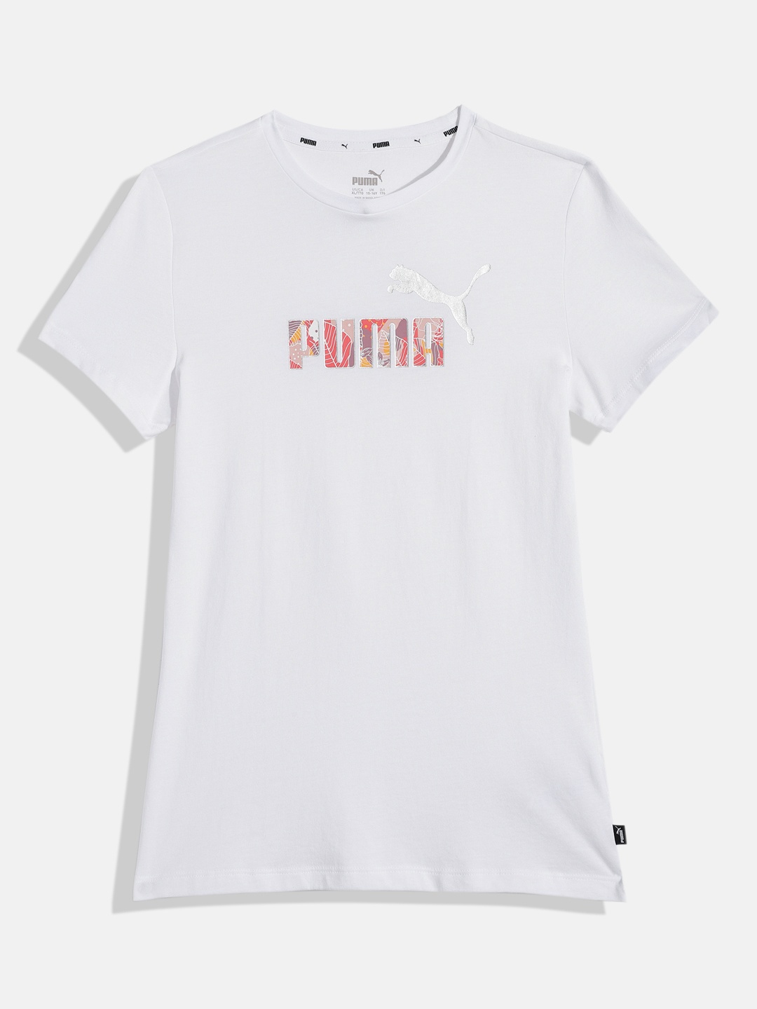 Puma Girls Regular Fit Essentials+ Bloom Logo Brand Logo Printed Pure Cotton T-shirt, White
Puma Girls Regular Fit Essentials+ Bloom Logo Brand Logo Printed Pure Cotton T-shirt, White