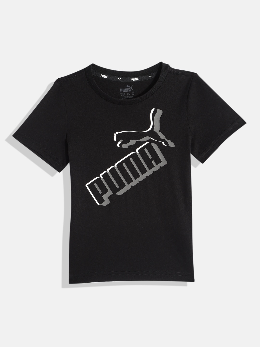 Puma Boys Black Essentials+ Logolab Brand Logo Printed Pure Cotton Regular Fit T-shirt
Puma Boys Black Essentials+ Logolab Brand Logo Printed Pure Cotton Regular Fit T-shirt