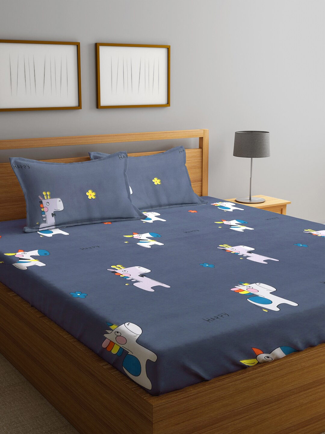 KLOTTHE Kids Grey Printed 300 TC Cotton Blend Double King Bed Sheet with 2 Pillow Covers
KLOTTHE Kids Grey Printed 300 TC Cotton Blend Double King Bed Sheet with 2 Pillow Covers