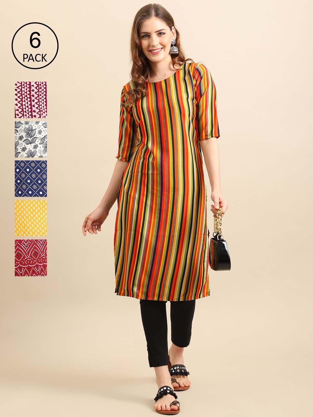 Ethnic basket Women Multicoloured Geometric Printed Keyhole Neck Flared Sleeves Thread Work Block Print Kurta, Multi
Ethnic basket Women Multicoloured Geometric Printed Keyhole Neck Flared Sleeves Thread Work Block Print Kurta, Multi