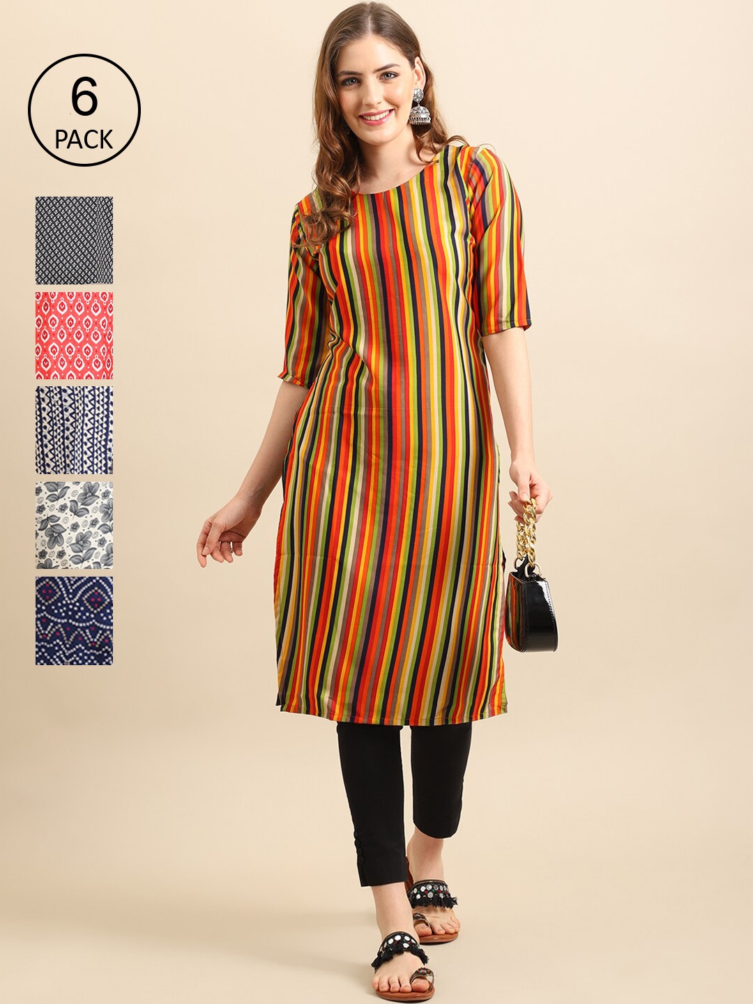 Ethnic basket Women Multicoloured Geometric Printed Keyhole Neck Thread Work Block Print Crepe Kurta, Multi
Ethnic basket Women Multicoloured Geometric Printed Keyhole Neck Thread Work Block Print Crepe Kurta, Multi